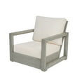 thumbnail image 3 of Christopher Knight Home Outdoor Club Chair, Light Gray Acacia Wood Frame with Slatted Design, Beige Cushions, 3 of 13