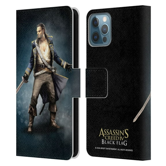 Head Case Designs Officially Licensed Assassin's Creed Black Flag Characters Benjamin Hornigold Leather Book Wallet Case Compatible with Apple iPhone 12 / iPhone 12 Pro