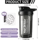 thumbnail image 2 of Protein Shaker, 500ml Botella para Proteina de Coctelera, Botella agitadora para de Suplemento Fitness y Deportes, Sin BPA y Leak Proof, lavable, vaso para proteina (Negro), 2 of 5