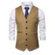 thumbnail image 5 of Chaqueta de Traje de Ocio de Bolsillo sin Cuello en V de Color Sólido sin Mangas, Trajes de Hombre de Ajuste Delgado para el Uso Formal Informal, 5 of 8