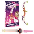 thumbnail image 1 of Pink Kids Bow Arrow Toy Set With Suction Tips Target Board Quiver Light Up Design Outdoor Activity Skill Development Gift Boys Girls, 1 of 5