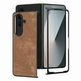 thumbnail image 3 of for Samsung Galaxy Z Fold 7 Case, Classic PU Leather Case with Flip Cover Ultra-Thin Shockproof Drop Protective Anti-falling Lightweight Folding Phone Case Cover - Brown, 3 of 8