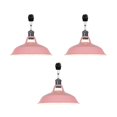 thumbnail image 1 of FSLiving J-Type Track Lighting E26 Base Industrial Adjustable Angle Lamp Pink Metal Shade with Black Pearl Socket Track Light Fixture for Slope Ceiling Gimbal,Bulb and Track Not Included - 3 Lights, 1 of 6