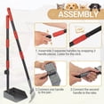 thumbnail image 4 of Dog Poop Tray and Rake Set, Dog Pooper Scooper with Long Adjustable Sectional Stainless Handles, 2 Pieces, 4 of 8