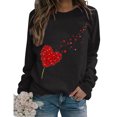 thumbnail image 4 of Aboser Valentine Shirts for Women Long Sleeve Heart Print T Shirt Casual Round Neck Tops Valentines Day Sweatshirt for Womens Comfy Loose Holiday Blouse, 4 of 6