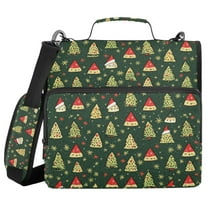 FORMRS Zipper Binder with Shoulder Strap 1.5-inch Ring 500 Sheet Capacity File Bag, Christmas Tree
