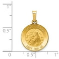 thumbnail image 3 of Real 14kt Yellow Gold Polished and Satin St. Anthony Medal Hollow Pendant; for Adults and Teens; for Women and Men, 3 of 4