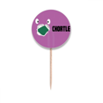 thumbnail image 1 of Fun Laugh Mouth Purple Emotion Chortle Toothpick Flags Round Labels Party Decoration, 1 of 3