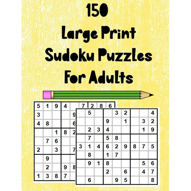 150 large print sudoku puzzles for adults 50 easy 50 medium 50 hard sudoku puzzle book with answers enjoy paperback large print walmart com walmart com