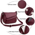 thumbnail image 3 of Women's Shoulder Bag Multi Pockets Crossbody Purse Leather Flapover Messenger Satchel Designer Travel Work Handbag, 3 of 6