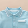 thumbnail image 3 of PEACNNG Newborn Baby Long Sleeve Romper, Sleepwear Solid Color Turn-down Collar Cotton Romper, 3 of 5