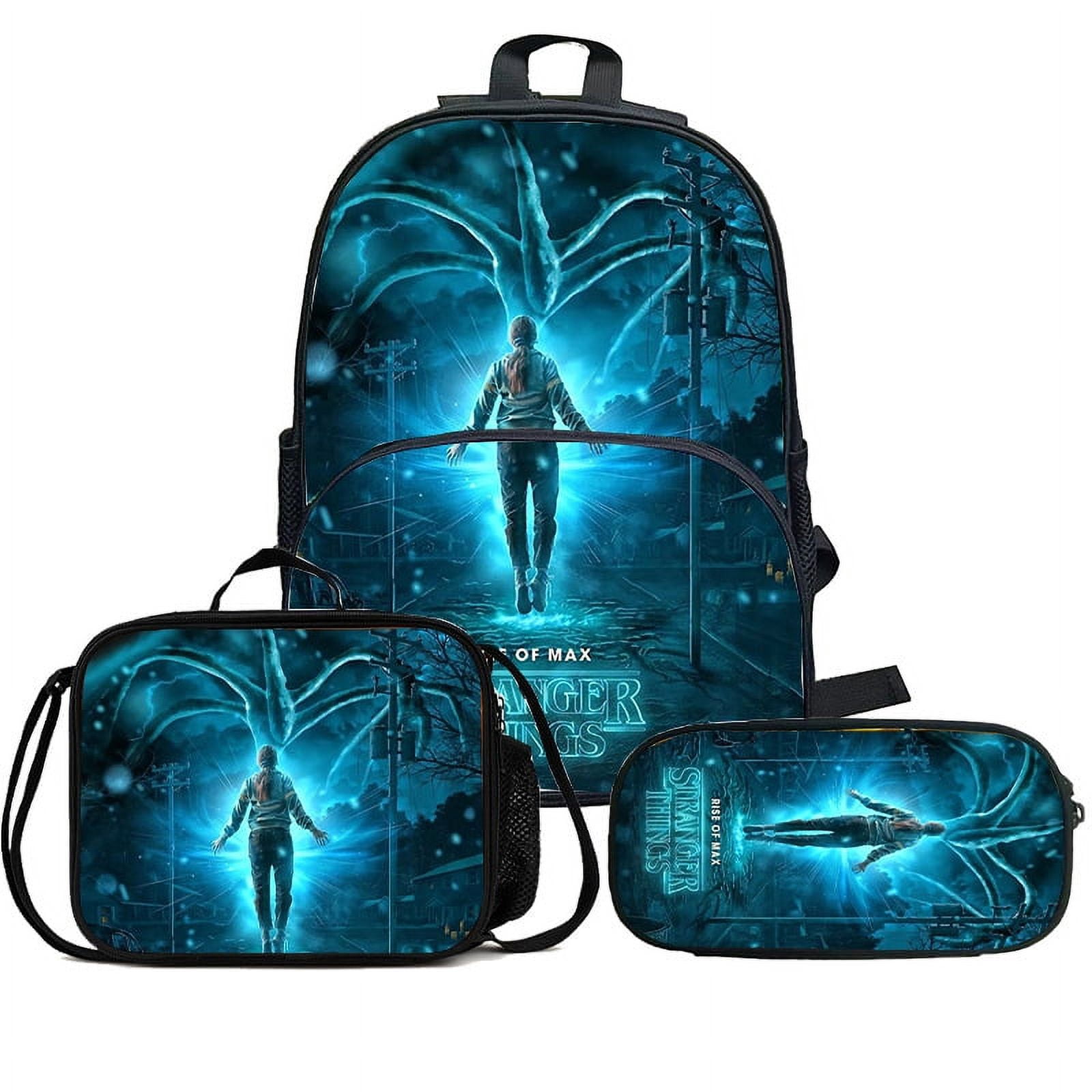 New Backpack Stranger Things School Bag Double Meal Bag Pencil Case Children's School Bag