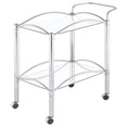 thumbnail image 4 of Shadix 2-tier Rectangular Glass Shelf Metal Bar Cart Chrome, 4 of 8