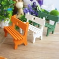 thumbnail image 3 of Farfi Decorative Dollhouse Bench Exquisite Wood Patio Lawn Fairy Garden Bench Home Decor (Blue), 3 of 13
