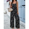 thumbnail image 6 of Women'S Summer Boho Casual Jumpsuits Wide Leg Overalls Floral Print Baggy Rompers with Pockets Black XL, 6 of 9