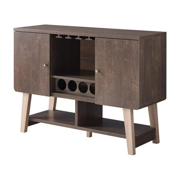 Furniture of America Amani Buffet with Wine Rack, Walnut Oak
