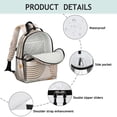 thumbnail image 4 of Brown Boho Geometric and Plant Pattern Backpack for School,Cute School Bag,Schoolbag with Adjustable Shoulder Straps & Padded Back,15.25"x11.5"x5.25", 4 of 5