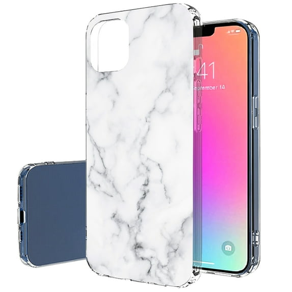 TalkingCase Slim Case for Apple iPhone 14 Pro, Slim Thin Gel Tpu Cover, Blk White Marble 2 Print, Light Weight, Flexible, Soft, Anti-Scratch, Printed in USA