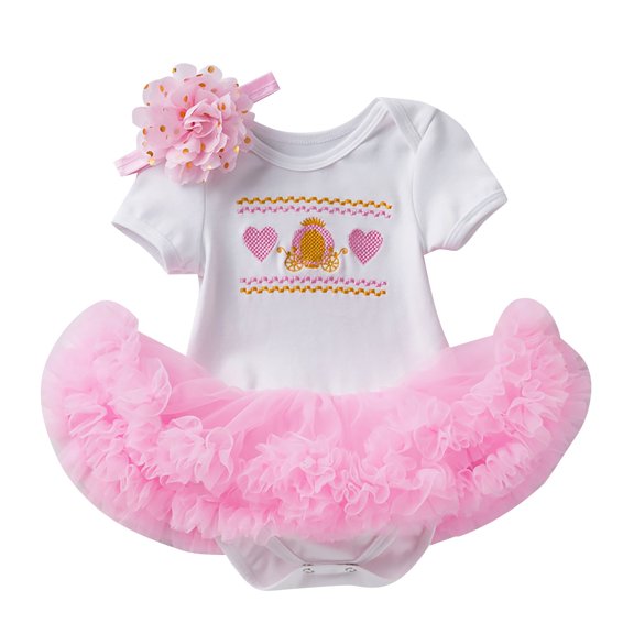 Bwdbhd Toddler Girl Summer Outfits Toddler Outfit Baby Girl T-Shirt and Skirts Little Girls Dress Casual Clothes 2PCS Pink,0-3 Months