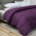 thumbnail image 3 of D.N.G. BEDDINGS 800 Thread Count 3 Piece Comforter Set, 100% Egyptian Cotton Cover, Damask Stripe, Oversized Super King Size, Plum Color, 3 of 6