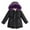 Black, variant on Spazoro Kids Girls Outwear Jackets, Warm Hooded Cotton Cute Winter Coats for Girls Red Size 6 T
