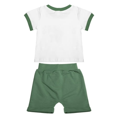 

Vedolay Short Set For Boy Casual Summer Boys Short Sleeve Shirt and Shorts Set for Toddler and Little Kids Green 6-12 Months