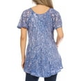 thumbnail image 2 of Sakkas Ash Speckled Tiedye Embroidered Cap Sleeve Blouse Top With Embroidery Hems - Royal Blue - One Size, 2 of 5