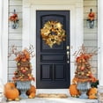 thumbnail image 6 of Fall Wreath for Front Door with Lights, Halloween Decor Maple Leaf Pinecones Pumpkin Wreaths for Indoor Outdoor Decorations for Home Thanksgiving Harvest Decor, 6 of 9