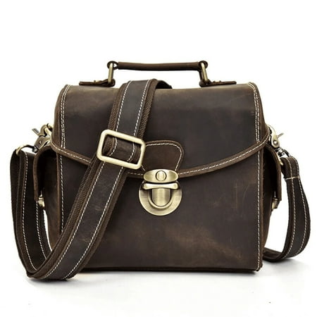 Image of Crazy Horse Leather Dslr Camera Bag Genuine Leather Travel Bag