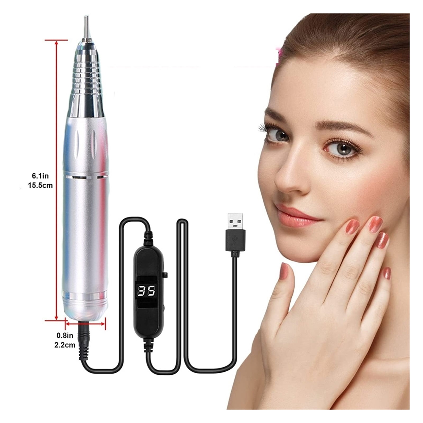35000RPM Electric Manicure Machine, USB Nail Drill For Acrylic Gel Polish Professional Nail Drill Pen, Salon Nail Equipment