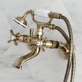 thumbnail image 3 of Kingston Brass Wall-Mount Clawfoot Tub Faucets With Brushed Brass KS285SB, 3 of 7