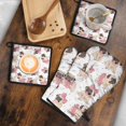 thumbnail image 5 of Cartoon Pug Dog Kitchen Oven Mitt and Pot Holder Sets 4 Pcs for Baking, Cooking and Grilling, Heat Resistant Up To 392 °F, 5 of 7