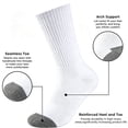 thumbnail image 5 of Lanola Mens 100% Cotton Cushioned Crew Socks, Athletic Performance Moisture Wicking Work socks，5-Pack（White）, 5 of 7