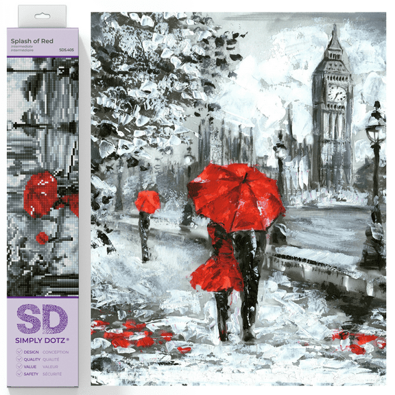 Diamond Dotz Splash of Red Diamond Painting Kits for Adults - Diamond Art Kits a Relaxing Creative Craft Kit with Dotz Gems 11.8x15.8