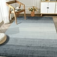 thumbnail image 2 of EORC Charcoal Handloomed Wool Transitional Rainbow Loom Rug, 5' x 8', 2 of 5