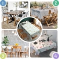 thumbnail image 4 of Light Blue Daisy Flower Pattern Rectangle Tablecloth 60"x84",Waterproof Polyester Rectangle Table Cloth, Wipeable Spillproof Polyester Tablecloth for Dining, Camping, Indoor and Outdoor, 4 of 5