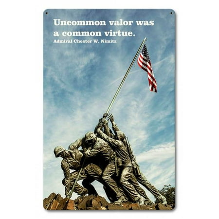 

12 x 18 in. Uncommon Valor Nimitz Metal Sign