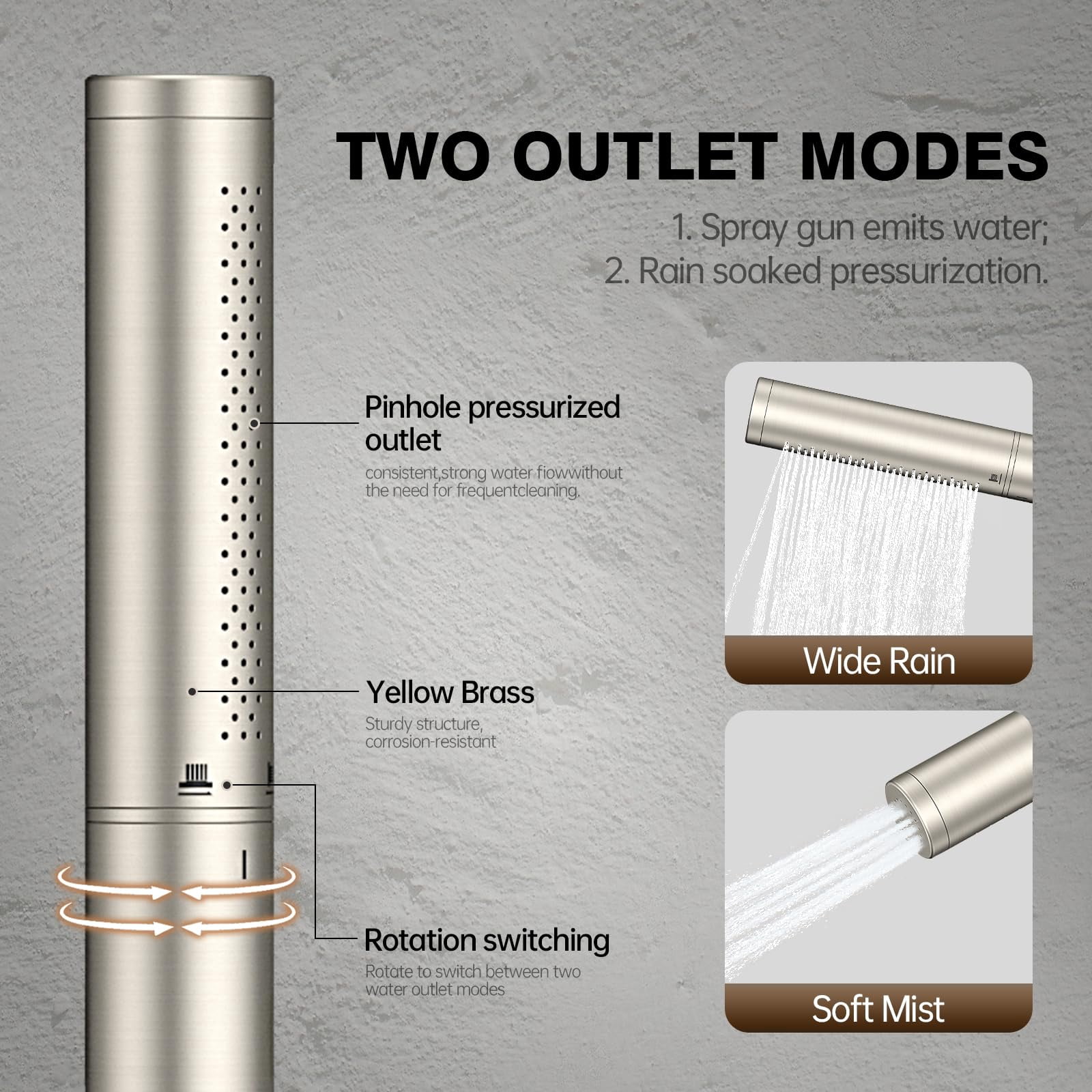 Freestanding Bathtub Faucet Brushed Nickel Floor Mount Metal Bathroom Gooseneck Spout with 2 Function Hand Shower