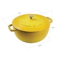 thumbnail image 3 of Staub Cast Iron Essential French Oven, Dutch Oven, 5-quart, serves 5-6, Made in France - Citron, 3 of 7