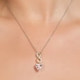 thumbnail image 3 of Gem Stone King Keren Hanan 3.08 Ct Heart Shape 10mm Peach Nano Morganite 925 Silver and 10K Yellow Gold Lab Grown Diamond Infinity Pendant Necklace with Chain, 3 of 3