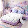 thumbnail image 3 of Manfei Colorful Axolotl 7 Pieces Full Size Bedding Sets,Aquatic Animal Full Size Bed in a Bag,Colorful Stars Reversible, 3 of 7