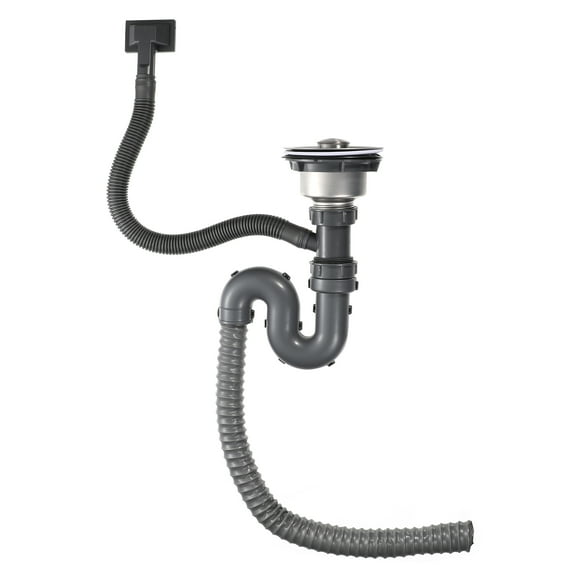 MERRYHAPY Flexible Kitchen Sink Overflow Pipe Drain Fitting Grey