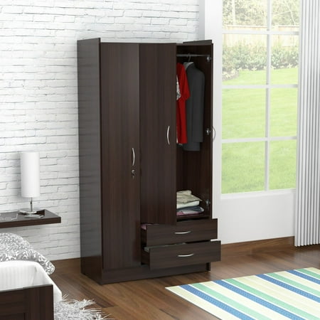 Inval Three Door Wardrobe Armoire Espresso Wengue Finish