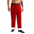 thumbnail image 2 of ZDHoor Men's Santa Claus Velvet Long Pants Trouser Christmas Pajama Pants Sleepwear Red 4XL, 2 of 7
