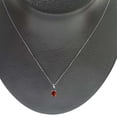 thumbnail image 2 of AoneJewelry 1.35 Cttw Oval Garnet & Blue Diamond Pendant Necklace in 14k White Gold, 2 of 5
