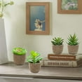 thumbnail image 4 of 4 Uds flor de simulación mini bonsái suculento decoración creativa hogar planta verde artificial plantas en macetas, 4 of 6