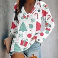 thumbnail image 1 of Pntutb Moda Mujer Casual Cuello en V Navidad Impreso Camiseta de manga larga Pntutb Pntutb-3141, 1 of 4