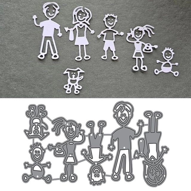 Troqueles metálicos de corte Familiares Anxendong 11,5 x 6,1 cm