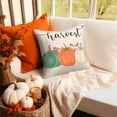 thumbnail image 5 of Fall Orange Pumpkin Outdoor Pillow Covers 18x18 Inch Waterproof Harvest Thankful Quotes Seasonal Throw Pillow Covers for Porch Patio Furniture Thanksgiving Farmhouse Decor, 5 of 6