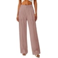 thumbnail image 2 of Dress Pants Women 2026 Elastic High Waist Wide Straight Leg Trousers Business Casual Office Work Pants Slacks, 2 of 5